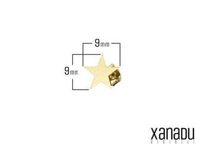 Orecchini a bottone realizzato in acciaio inossidabile con finitura dorata a forma di stella