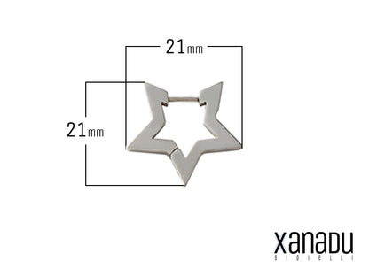 Orecchini Xanadu Gioielli a cerchio realizzati in acciaio inossidabile a forma di stella geometrica