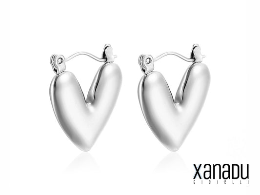 Questi orecchini a cerchio presentano un design a cuore delicato e romantico, realizzato in resistente acciaio inossidabile. Disponibili con finitura argentata o dorata, offrono un look versatile, adatto a qualsiasi stile e occasione. Un tocco di amore per illuminare il tuo volto.