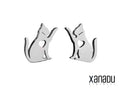 Steel Kitten Stud Earrings - 11mm 