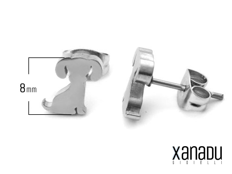 Gli orecchini raffigurano un cane che cammina con la coda a punta. Realizzati in acciaio inossidabile di alta qualità, gli orecchini sono resistenti e comodi da indossare.