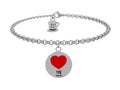 Bracciale con un piccolo cuore rosso simbolo di felicità e amore da dedicare a noi stessi e a chi ci vuole bene.