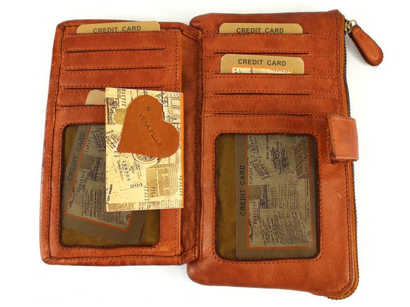 Origami card holder wallet in genuine woven leather 