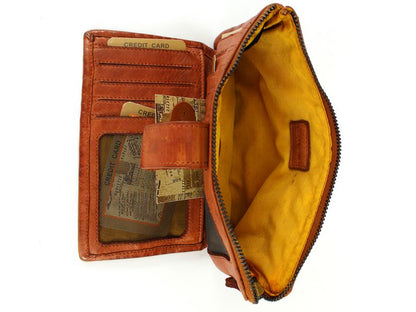 Origami card holder wallet in genuine woven leather 