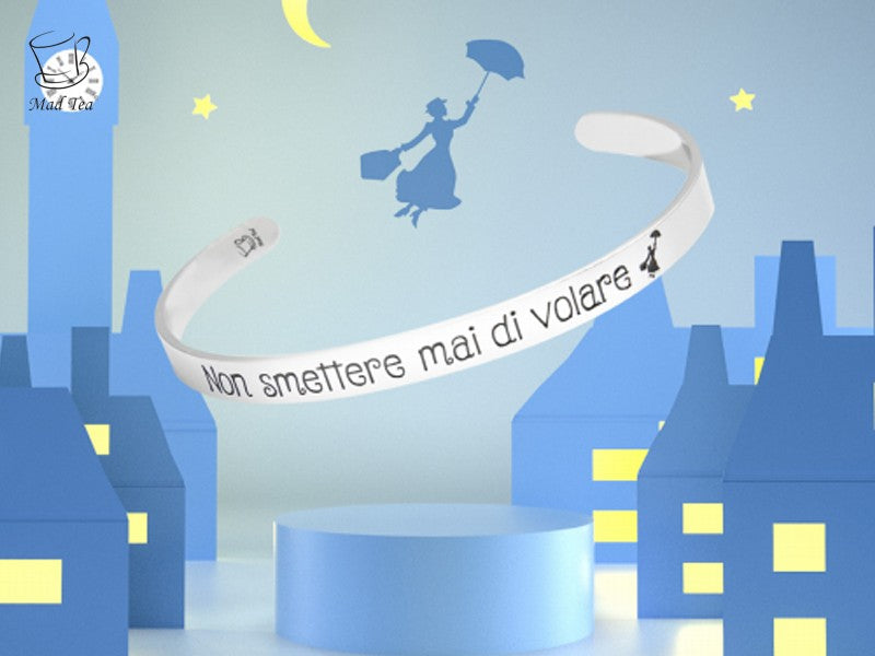 Bracciale rigido "Non smettere mai di Volare"