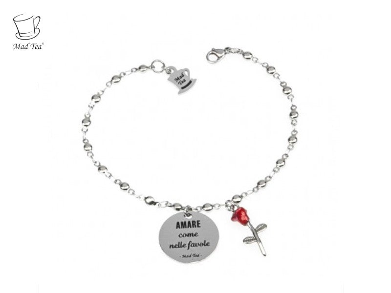 Bracciale "Amare come nelle favole" in acciaio by Mad tea