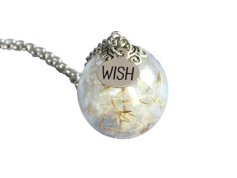 Collana del sognatore con soffione all'interno di un ampolla in vetro antiurto Mad Tea