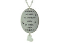 Collana in acciaio inossidabile con ciondolo composto da targhetta con incisa la frase "...è tutto un equilibrio sopra la follia..." e cuoricino pendente.