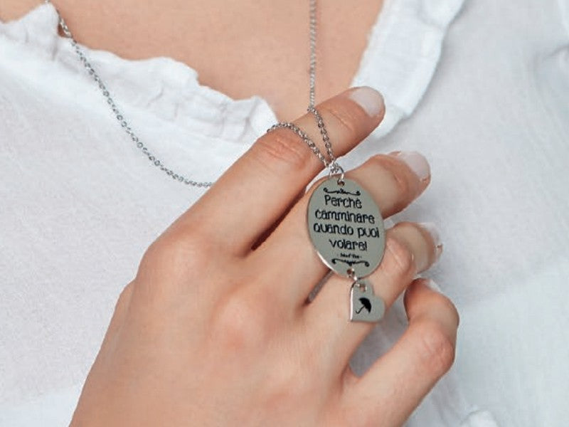 Stainless steel MAry poppins necklace