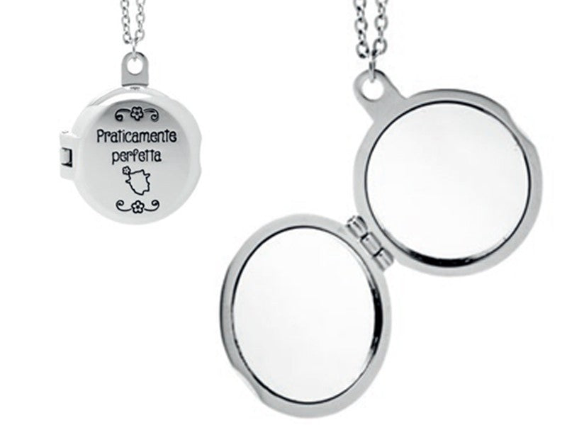 Collana specchietto da borsa di Mary Poppins con all'interno un vero specchio dove potersi specchiare e sentirsi sempre perfetta come una vera Mary Poppins!