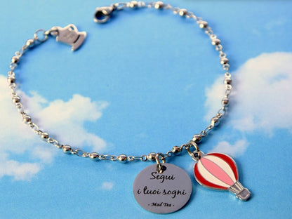 Stainless steel air baloon bracelet Dream Big collection by Mad Tea