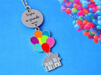 Stainless steel Up's house necklace