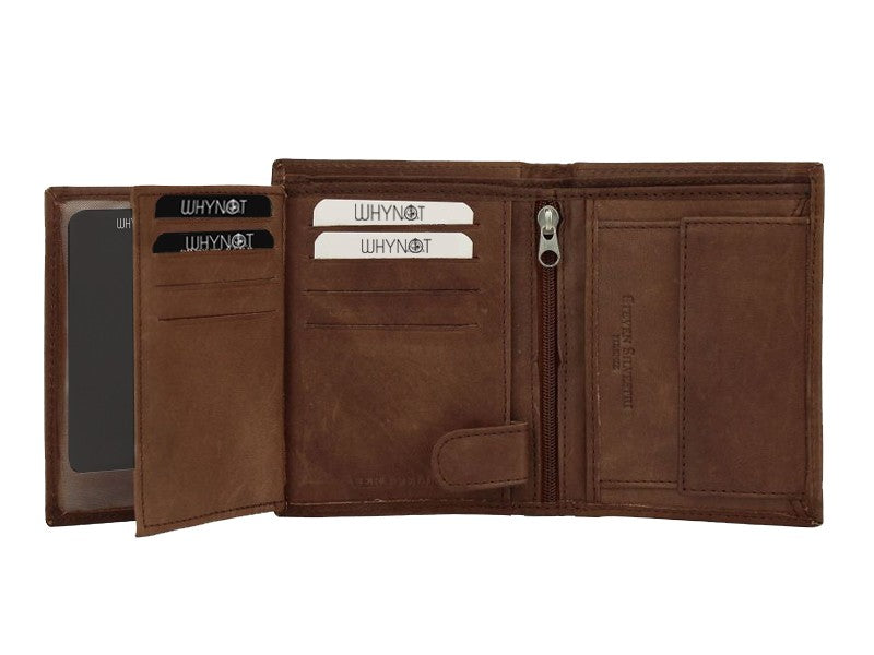 Portafoglio ANTI-RFID Verticale da uomo in vera pelle