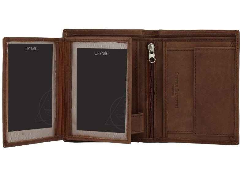 Portafoglio ANTI-RFID Verticale da uomo in vera pelle