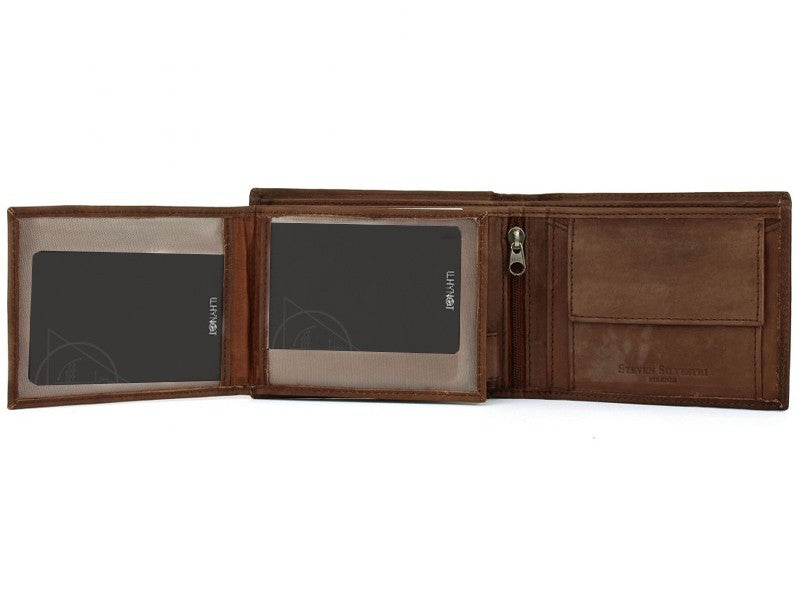 Mini portafoglio RFID da uomo in vera Pelle