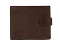 Genuine leather men's ANTI-RFID wallet with button 