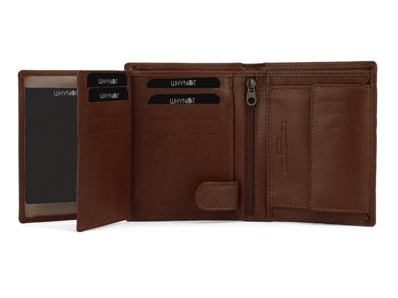 Vertical ANTI-RFID wallet for men in very soft genuine leather 