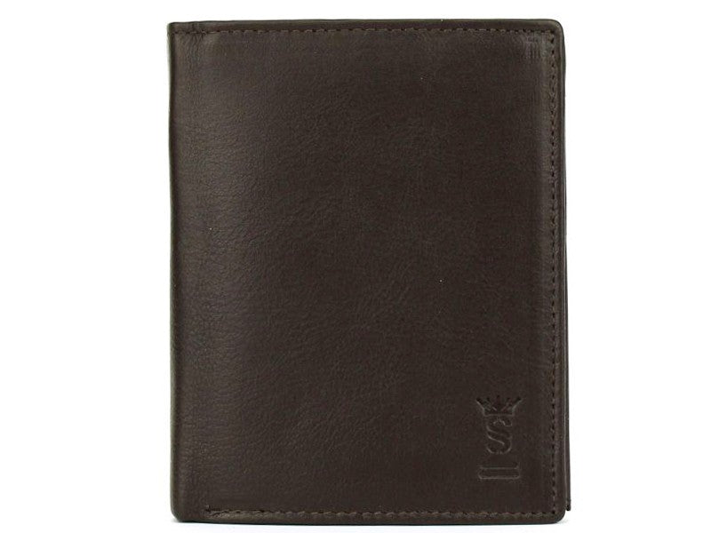 Vertical ANTI-RFID wallet for men in very soft genuine leather 