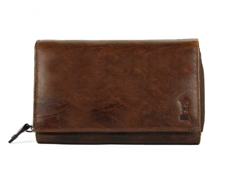 Portafoglio ANTI-RFID da donna in vera pelle multi scomparto