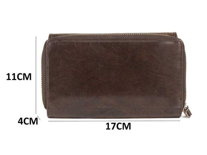 ANTI-RFID women's wallet in genuine multi-compartment leather 