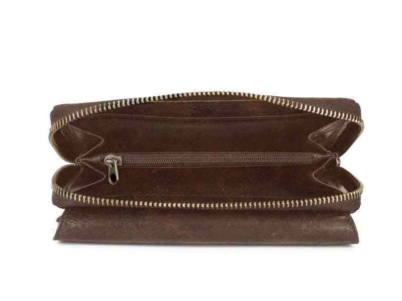 Portafoglio ANTI-RFID da donna in vera pelle multi scomparto