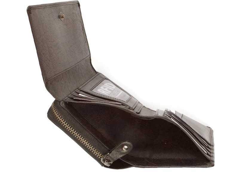 Portafoglio ANTI-RFID da donna in vera pelle multi scomparto