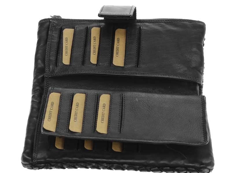 Portafoglio Origami da Donna in vera pelle intrecciato XL