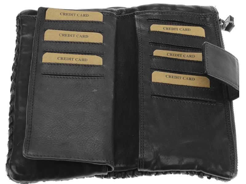 Portafoglio Origami da Donna in vera pelle intrecciato XL