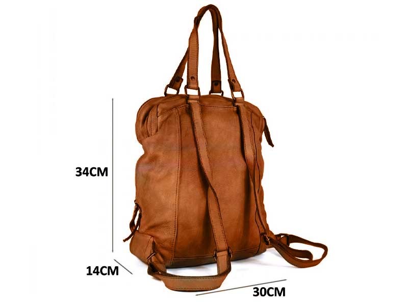 Stephen unisex backpack in genuine vintage effect leather 