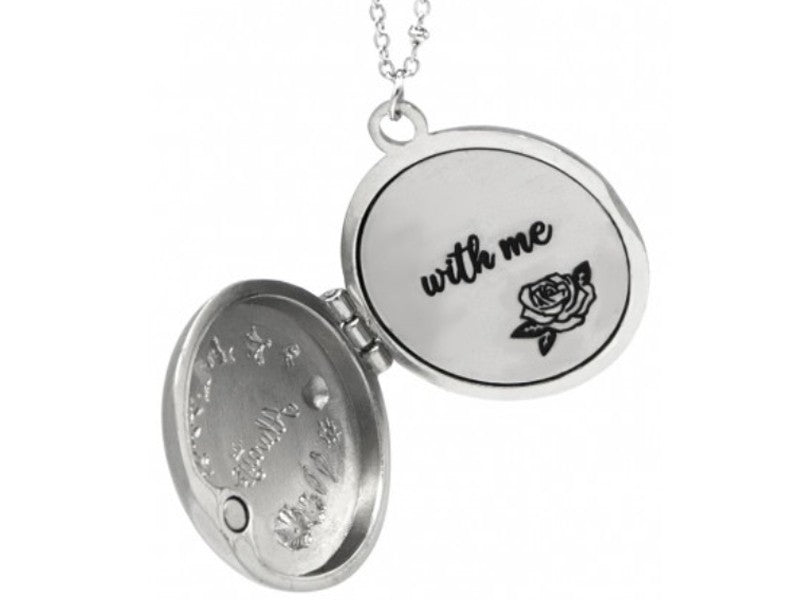 Collana portafoto con scritte Always with me in acciaio