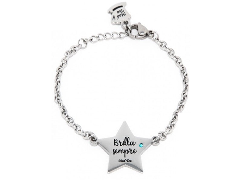 Brilla sempre ✨ E' solo nelle notti più scure che si vedono le stelle più splendenti, e tu sei una di queste. Bracciale con piccola stella con incisa la frase “Brilla sempre” e un luminoso cristallo incastonato.