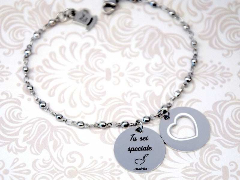 Stainless steel You are special bracelet with little Dumbo by Dreamland collection by Mad Tea