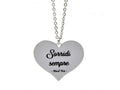 "Sorridi sempre"  Affrontare la vita con il sorriso è il secondo giusto ingrediente per superare tutte le difficoltà e raggiungere i propri sogni!  Collana con ciondolo a forma di cuoricino con incisa la frase "Sorridi sempre".