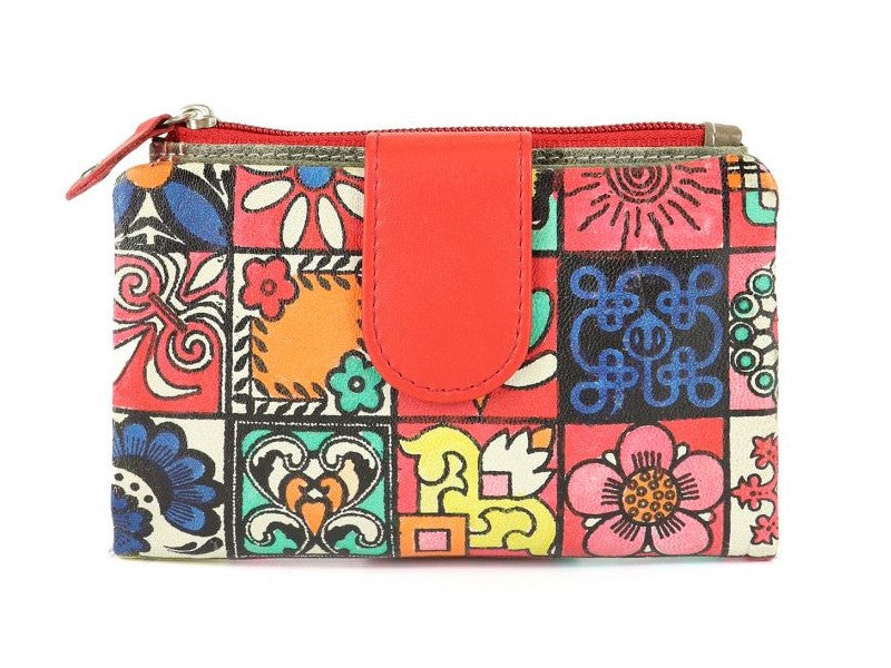 Portafoglio Origami Paint Medium da donna in vera pelle