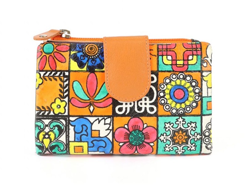 Portafoglio Origami Paint Medium da donna in vera pelle