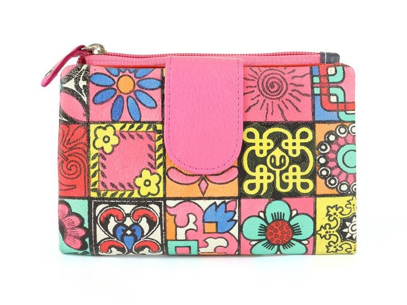 Portafoglio Origami Paint Medium da donna in vera pelle