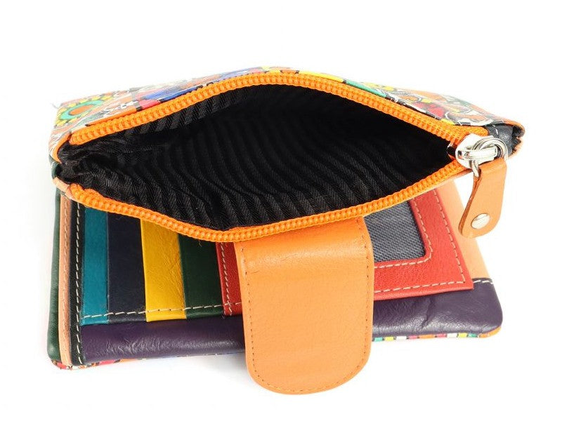Portafoglio Origami Paint Medium da donna in vera pelle