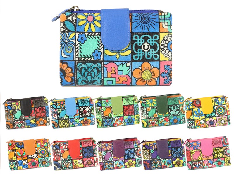 Portafoglio Origami Paint Medium da donna in vera pelle