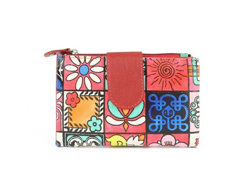 Portafoglio Origami Paint Small da donna in vera pelle
