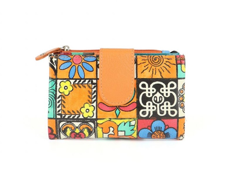 Origami Paint Small women's wallet in genuine leather 