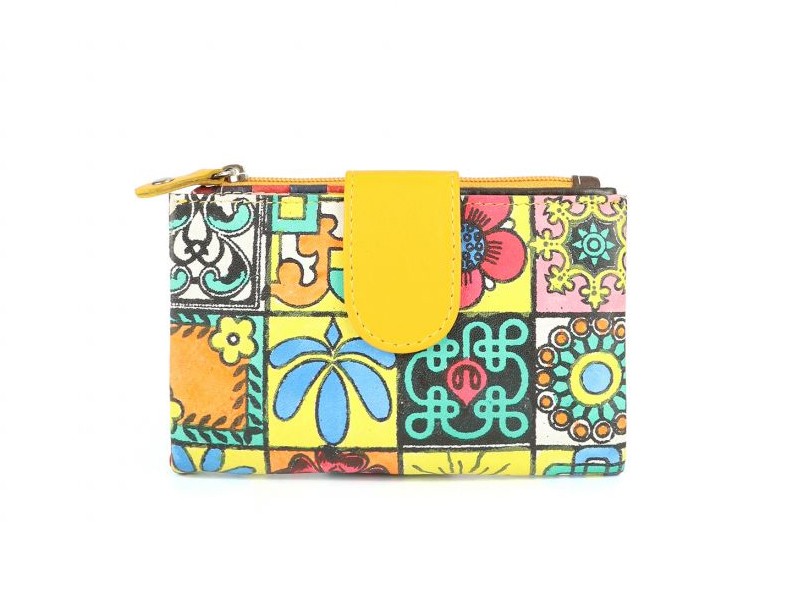 Origami Paint Small women's wallet in genuine leather 