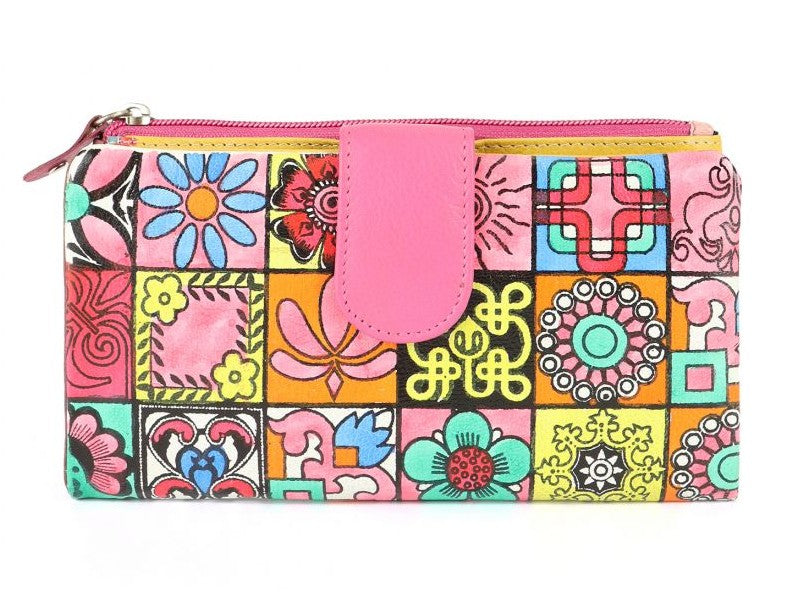 Origami Paint Large women's wallet in genuine leather 