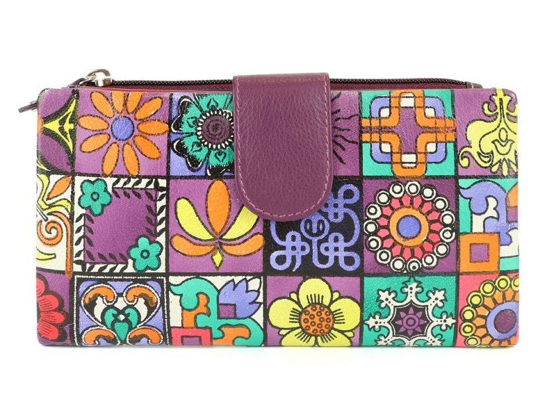 Origami Paint Large women's wallet in genuine leather 