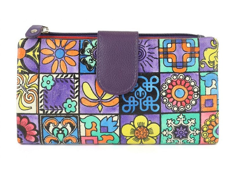 Origami Paint Large women's wallet in genuine leather 