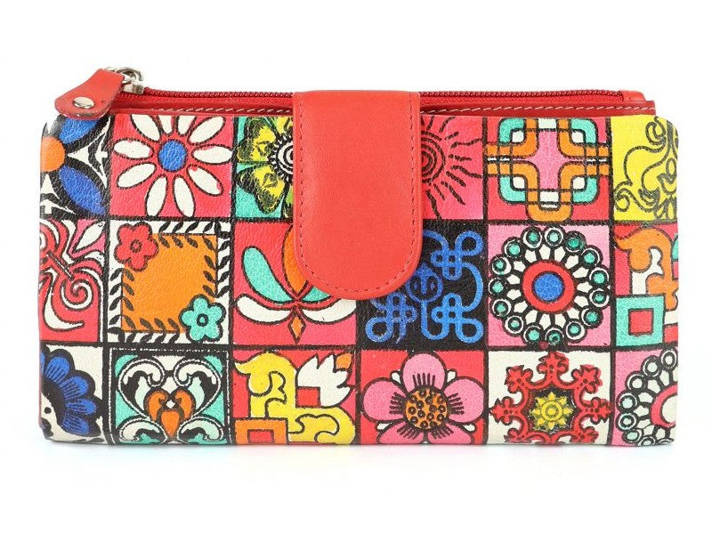 Origami Paint Large women's wallet in genuine leather 