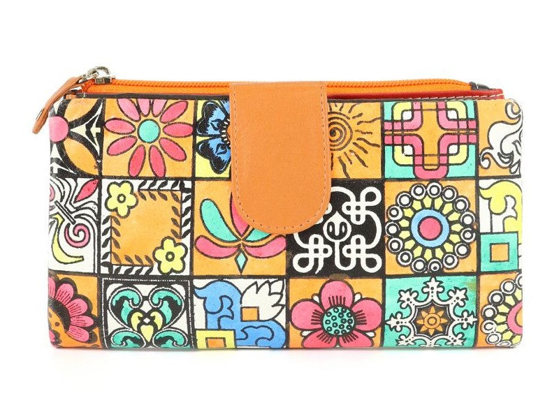 Origami Paint Large women's wallet in genuine leather 