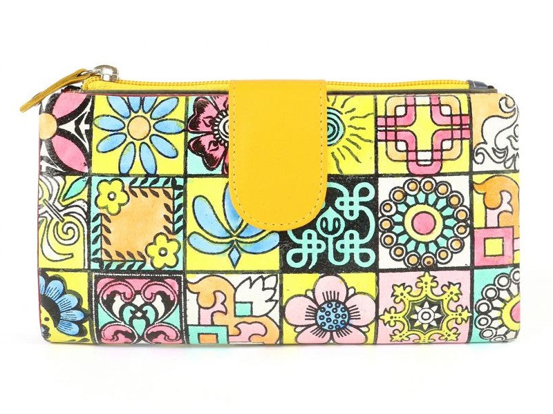 Origami Paint Large women's wallet in genuine leather 