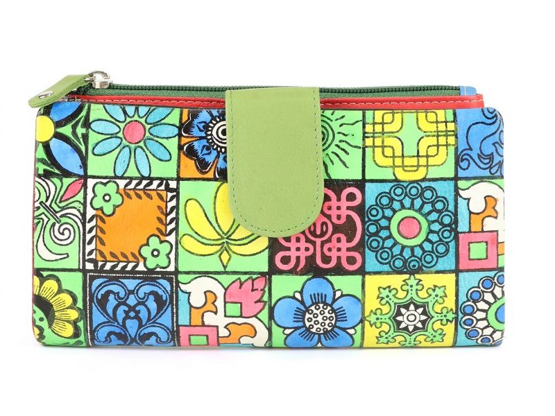 Origami Paint Large women's wallet in genuine leather 