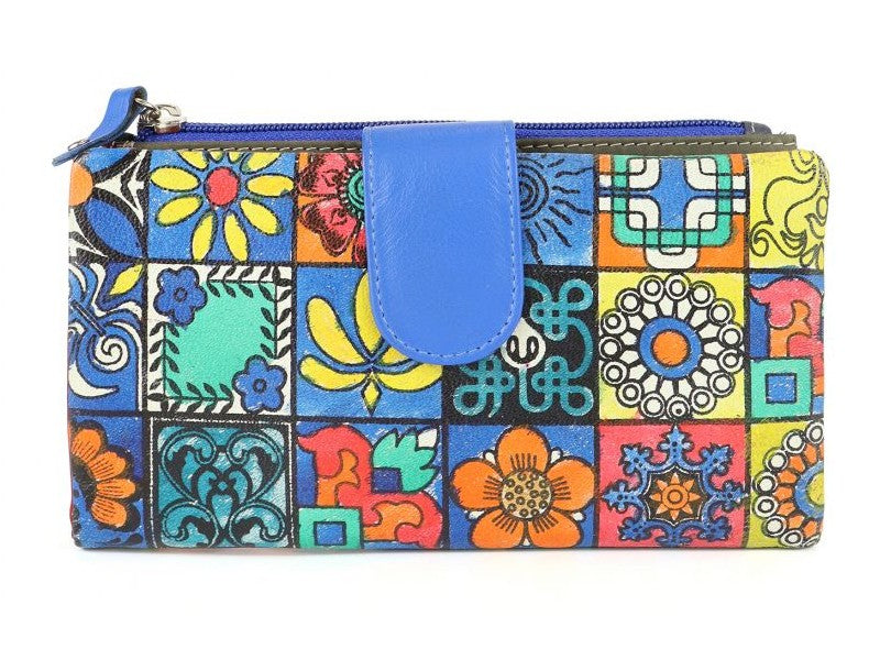 Origami Paint Large women's wallet in genuine leather 