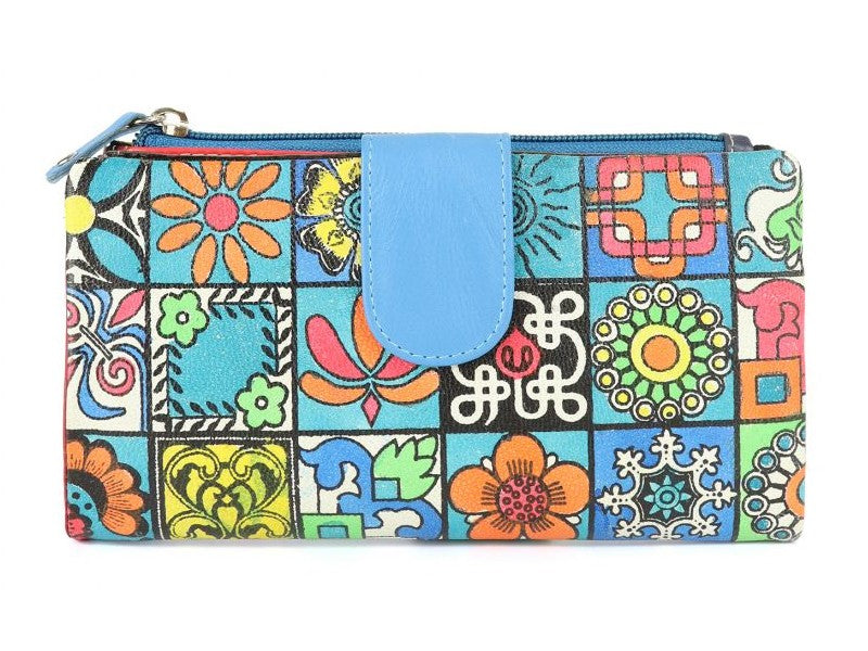 Origami Paint Large women's wallet in genuine leather 